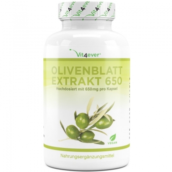 Olivenblatt Extrakt 650 - 650 mg - 20% Oleuropein - 180 Kapseln